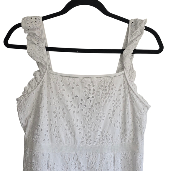 Banana Republic Women's Eyelet Ruffle Cotton Dress Sz 6P - Picture 4 of 12